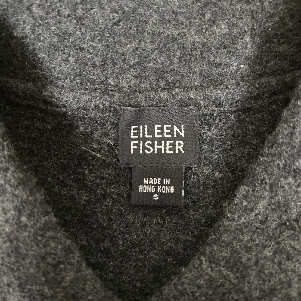 Vintage Eileen Fisher 100% Boiled Wool 2 Piece Set Womens S/M Jacket Pants Gray - Picture 5 of 16